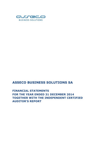 Miniature Asseco Business Solutions Bilan financier 2014