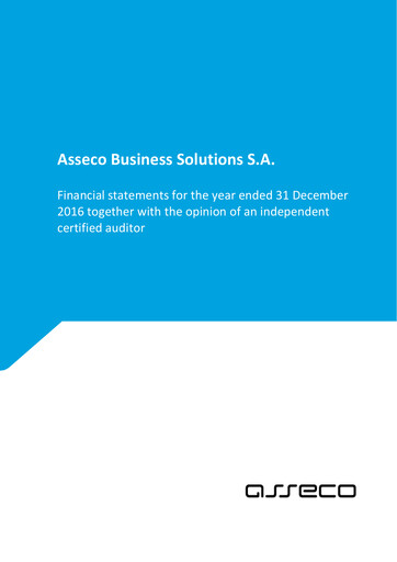 Miniature Asseco Business Solutions Bilan financier 2016