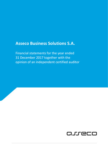 Miniature Asseco Business Solutions Bilan financier 2017