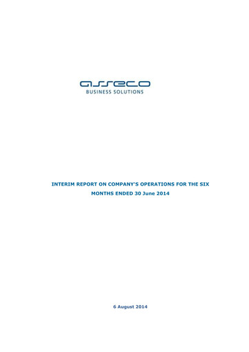 Miniature Asseco Business Solutions Rapport semestriel 2014-h1
