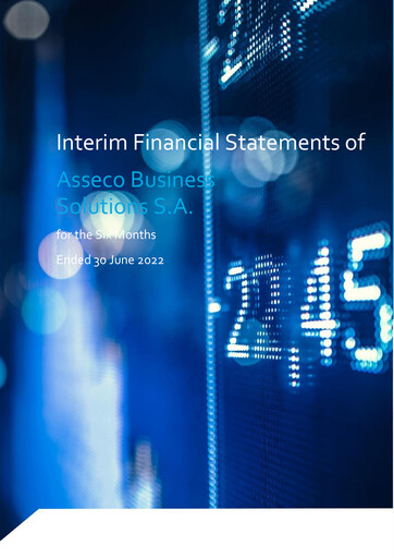 Miniature Asseco Business Solutions Rapport semestriel 2022-h1
