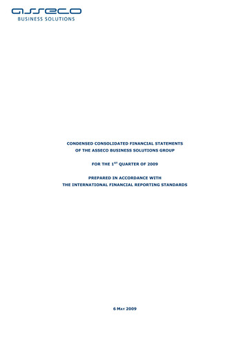 Thumbnail Asseco Business Solutions Quarterly Report 2009-q1