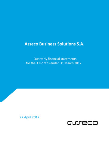 Thumbnail Asseco Business Solutions Quarterly Report 2017-q1