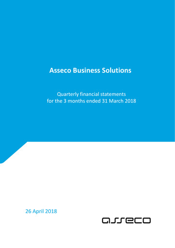 Thumbnail Asseco Business Solutions Quarterly Report 2018-q1