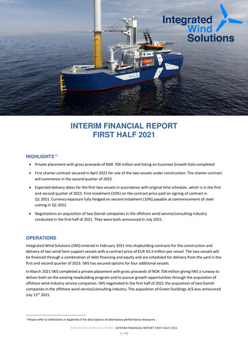 Thumbnail Integrated Wind Solutions Half-year Report 2021-h1