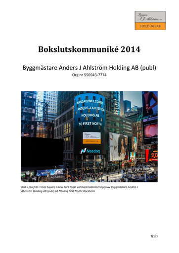 Thumbnail Byggmästare Anders J Ahlström Quarterly Report 2014-q4