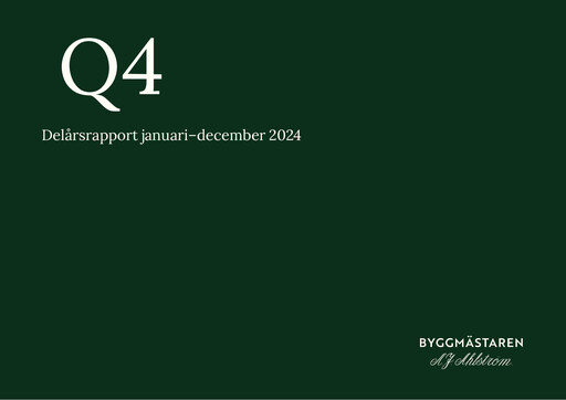 Thumbnail Byggmästare Anders J Ahlström Quarterly Report 2024-q4