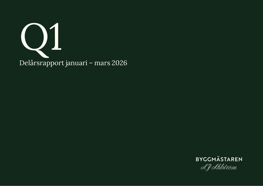 Thumbnail Byggmästare Anders J Ahlström Quarterly Report 2026-q1