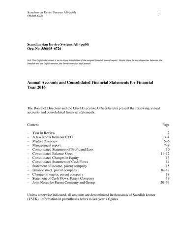 Thumbnail Scandinavian Enviro Systems Financial Statement 2016