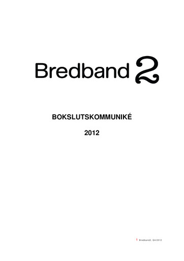 Thumbnail Bredband2 i Skandinavien AB Quarterly Report 2012-q4