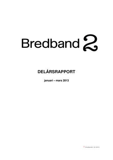 Thumbnail Bredband2 i Skandinavien AB Quarterly Report 2013-q1