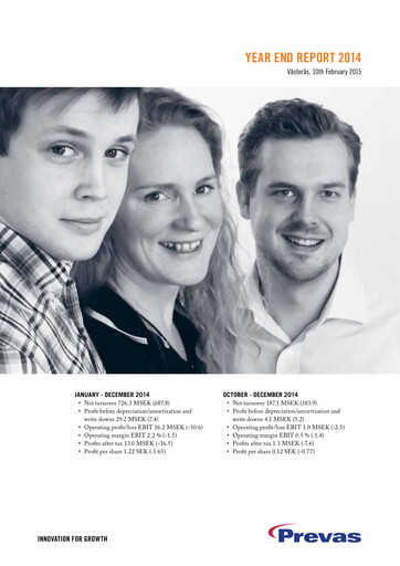 Thumbnail Prevas AB Financial Statement 2014