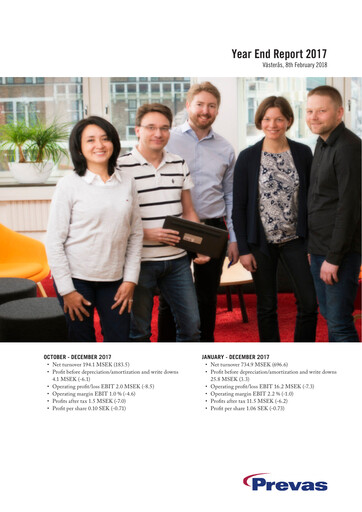 Thumbnail Prevas AB Financial Statement 2017