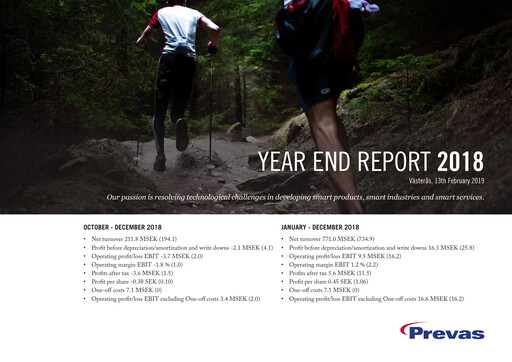 Thumbnail Prevas AB Financial Statement 2018