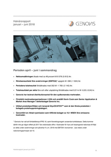 Vorschaubild Genovis AB Halbjahresbericht 2018-h1