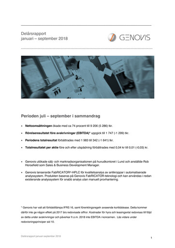 Vorschaubild Genovis AB Quartalsbericht 2018-q3