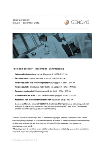 Vorschaubild Genovis AB Quartalsbericht 2018-q4