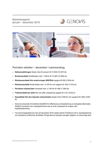 Vorschaubild Genovis AB Quartalsbericht 2019-q4