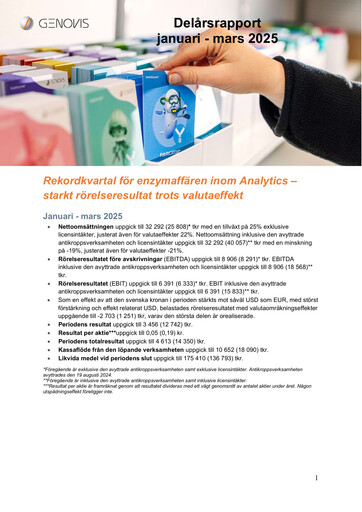 Vorschaubild Genovis AB Quartalsbericht 2025-q1