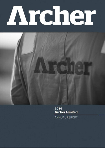 Thumbnail Archer Limited Annual Report 2016