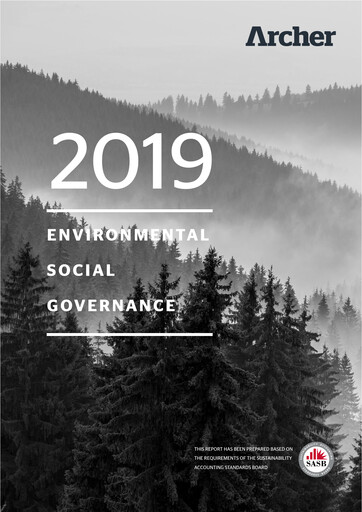 Miniature Archer Limited Rapport ESG 2019