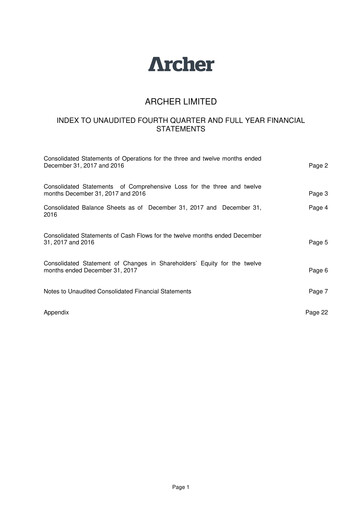 Thumbnail Archer Limited Quarterly Report 2017-q4