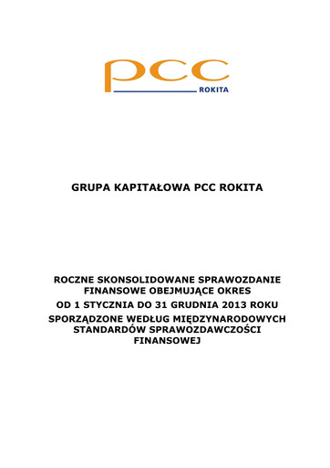 Vorschaubild PCC Rokita Jahresbericht 2013