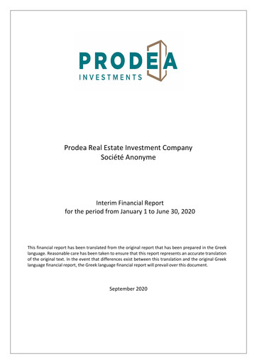 Vorschaubild Prodea Real Estate Investment Company Finanzmitteilung 2020-h1