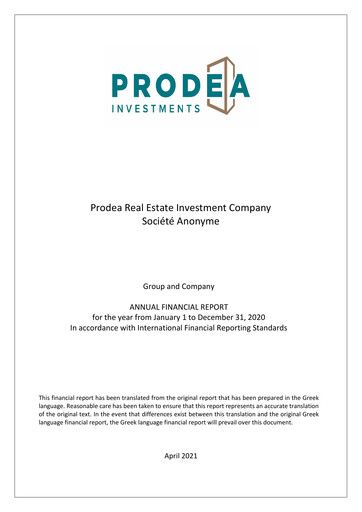 Vorschaubild Prodea Real Estate Investment Company Finanzmitteilung 2020