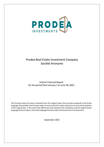 Vorschaubild Prodea Real Estate Investment Company Finanzmitteilung 2021-h1