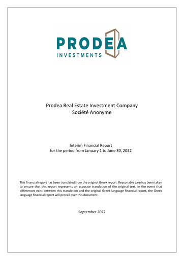 Vorschaubild Prodea Real Estate Investment Company Finanzmitteilung 2022-h1