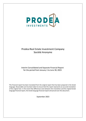 Vorschaubild Prodea Real Estate Investment Company Finanzmitteilung 2023-h1