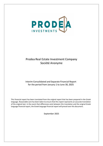 Thumbnail Prodea Real Estate Investment Company Half-year Report 2025-h1