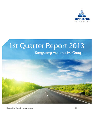 Thumbnail Kongsberg Automotive ASA Quarterly Report 2013-q1