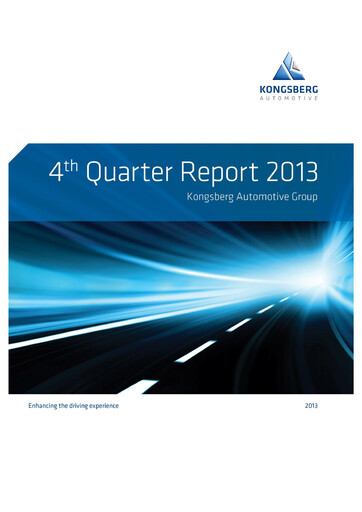 Thumbnail Kongsberg Automotive ASA Quarterly Report 2013-q4