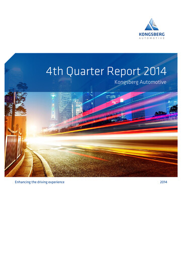 Thumbnail Kongsberg Automotive ASA Quarterly Report 2014-q4