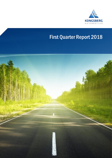 Thumbnail Kongsberg Automotive ASA Quarterly Report 2018-q1