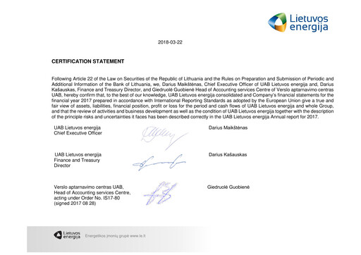 Thumbnail AB Ignitis grupe Annual Report 2017