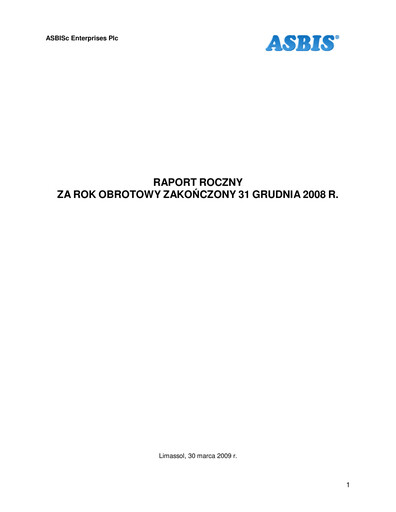 Thumbnail ASBISc Enterprises Annual Report 2008