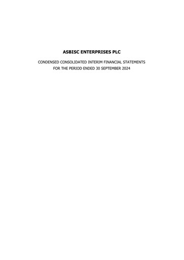 Miniature ASBISc Enterprises Bilan financier 2024-9m
