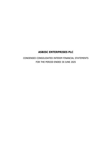 Miniature ASBISc Enterprises Bilan financier 2025-h1