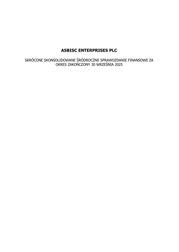 Miniature ASBISc Enterprises Bilan financier 2025-9m