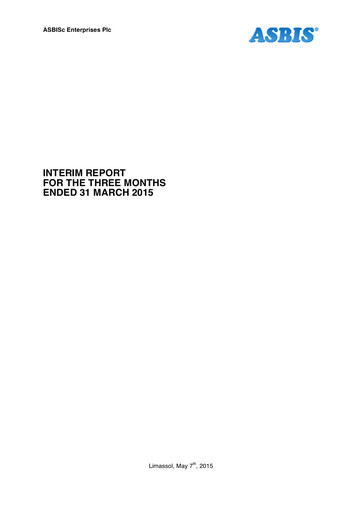 Thumbnail ASBISc Enterprises Quarterly Report 2015-q1