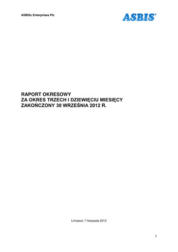 Thumbnail ASBISc Enterprises Quarterly Report 2012-q3