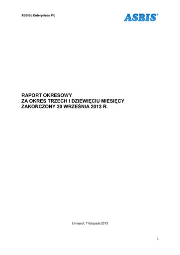 Thumbnail ASBISc Enterprises Quarterly Report 2013-q3