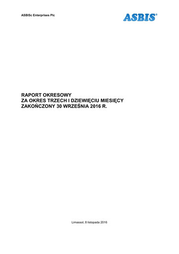 Thumbnail ASBISc Enterprises Quarterly Report 2016-q3