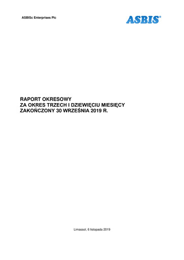 Thumbnail ASBISc Enterprises Quarterly Report 2019-q3