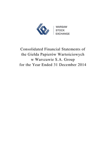 Thumbnail Gielda Papierów Wartosciowych w Warszawie Financial Statement 2014