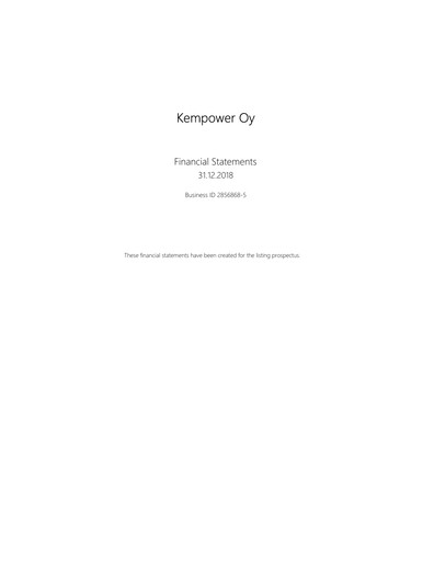 Thumbnail Kempower Financial Statement 2018