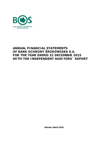 Thumbnail Bank Ochrony Srodowiska Financial Statement 2015